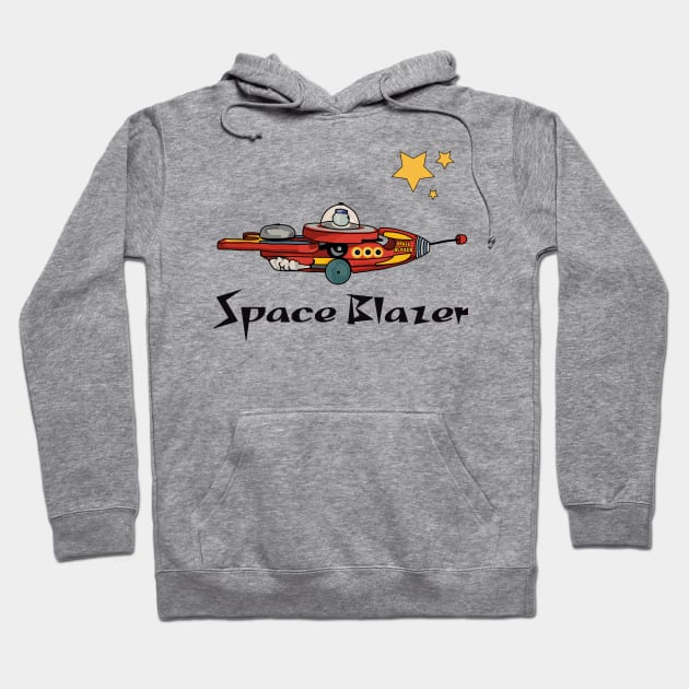 Vintage Space Blazer Toy Rocket Hoodie by Slightly Unhinged